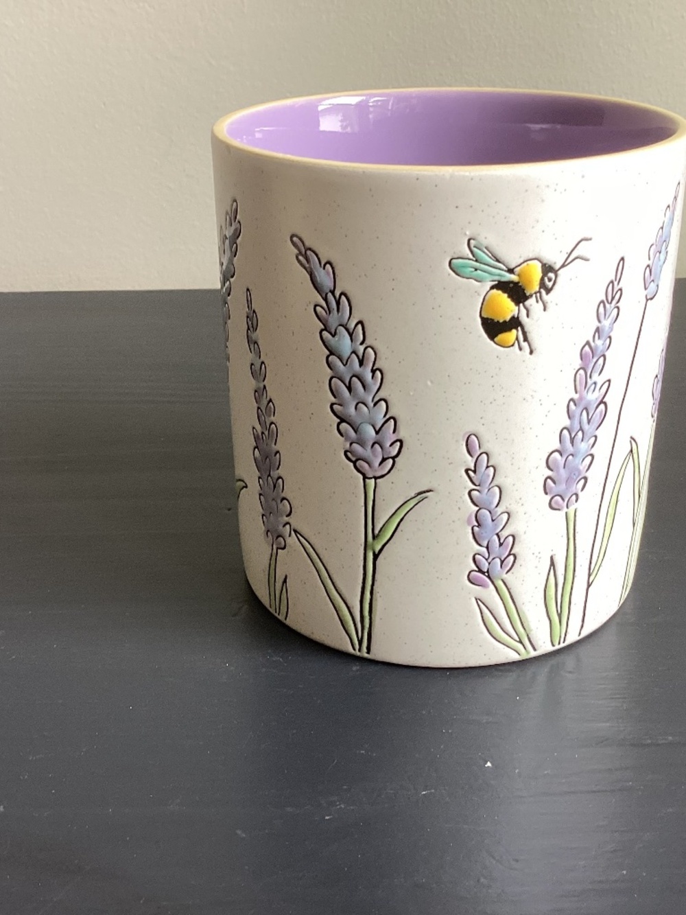 Spectrum Designz Lavender Leaves and Bees Ceramic Coffee Mug 16oz